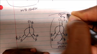 Drawing Newman Projections Staggered Eclipse Torsional Strain and Gauche Confirmatiion [upl. by Amolap]