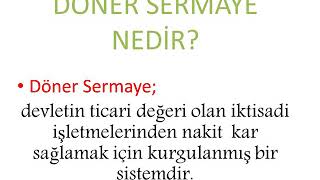 DÖNER SERMAYE NEDİR [upl. by Aidul]