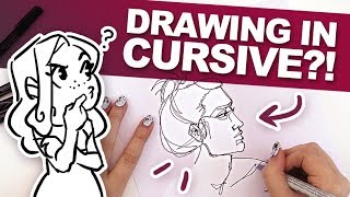 ONE CONTINUOUS LINE  Can you Draw in Cursive  Drawing without lifting the Pen [upl. by Madanhoj]