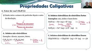 Propriedades Coligativas Parte 3 Pressão Osmótica Fator de vant Hoff [upl. by Melicent630]