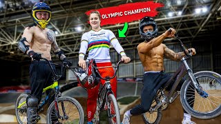 GYMNASTS TRY OLYMPIC BMX RACING ft Beth Shriever [upl. by Yeltihw]