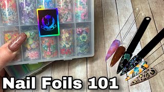 How to Apply Nail Art Transfer Foils with Gel l Nail Foils 101 Basics [upl. by Raila]