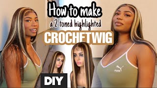 How to make a two toned HIGHLIGHTED wig with KANEKALON HAIR [upl. by Petrina474]