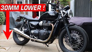 HOW TO LOWER YOUR MOTORCYCLE  TRIUMPH STREET TWIN [upl. by Flosser240]