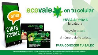 🛒 CÓMO CONSULTAR el SALDO de tu TARJETA ECOVALE 👉 CONSULTAR tu SALDO de tus VALES vía SMS 🛒 [upl. by Uzzi674]