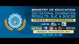 Ministry of Education 2021 National Examination Results for BJC amp BGCSE Press Conference [upl. by Asserac]