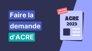 Comment faire et remplir la demande dACRE en microentreprise 📝 [upl. by Asalocin]