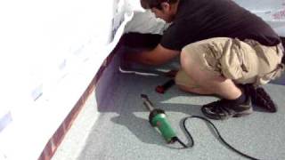 How to install deck roof  IB DeckShield inside corner flashing installation on a flat roof deck [upl. by Ailimac]