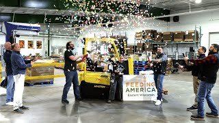 IEWC  Fairchild Equipment Donate Refurbished Forklift to Feeding America Eastern Wisconsin [upl. by Tay]