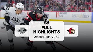 Kings at Senators  October 14 2024  NHL Full Game Highlights [upl. by Ahseina]