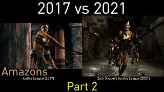 Zack Snyders Justice League Amazons vs Steppenwolf sidebyside comparison part 2 [upl. by Aicinat]