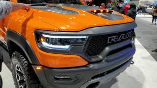 2022 RAM 1500 TRX IGNITION ORANGE WALKAROUND OVERVIEW FIRST LOOK 2022 CHICAGO AUTO SHOW CAS22 [upl. by Buckler233]