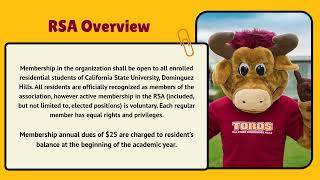 CSUDH Housing  20232024 Residential Student Association RSA Virtual Information Session [upl. by Eerehs]