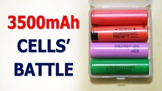 3500mAh batteries Sanyo NCR18650GA vs Panasonic NCR18650GA vs LG MJ1 vs Samsung INR1865035E [upl. by Bouchard203]