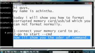 how to format unformattable memory card using cmd [upl. by Sotsirhc]