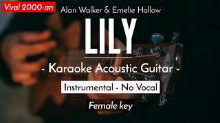 Lily Karaoke Acoustic  Alan Walker Ft Emelie Hollow HQ Backing Track [upl. by Erleena]