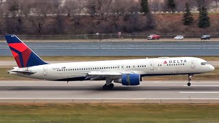 Delta Airlines B757232 N650DL LandingTaxiPark  Minneapolis St Paul [upl. by Navannod]