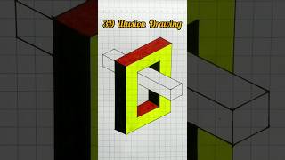 Draw 3D Illusion Fast and Easy shorts [upl. by Yenahc]