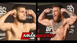 Khabib Nurmagomedov and Conor McGregor UFC 229 Official WeighIn [upl. by Ainav]