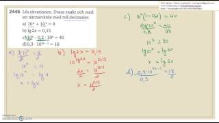 Matematik 5000 Ma 2c Kapitel 2 Exponentialekvationer och logaritmer 2446 [upl. by Nnomae]