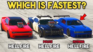 GTA 5 ONLINE  HELLFIRE VS POLICE HELLFIRE VS HOTRING HELLFIRE WHICH IS FASTEST [upl. by Sancha]