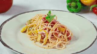 Receta Spaghetti a la peperonata  Toscana [upl. by Vernon]