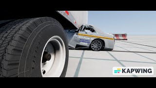 semitrailer side crash test underride in 57 mph test [upl. by Mccahill964]