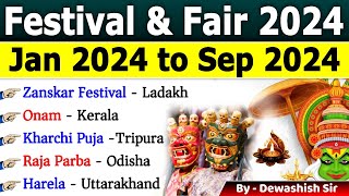 Festival amp Fairs 2024 Current Affairs  Jan to Sep 2024  Current Affairs 2024  Dewashish Sir [upl. by Anelah237]