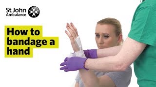 How to Bandage A Hand  First Aid Training  St John Ambulance [upl. by Melentha]