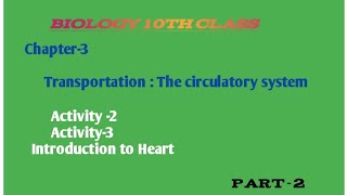 Transportation  The circulatory systemchapter3 10th class biologyBiologykeerthisphere [upl. by Sabra]