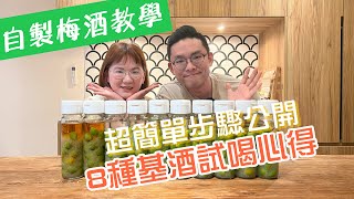 簡單粗暴の釀梅酒教學！威士忌？蘭姆酒？米酒頭？哪種基酒最適合梅子｜冒著喝醉的風險試喝給大家看｜蛋殼居日記 [upl. by Arhez10]