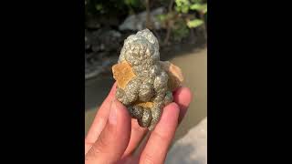 Pyrite Crystals On Limonite Matrix From Pakistan minerals viral crystals geology shortvideo [upl. by Zil444]