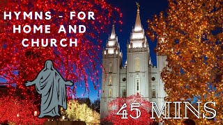 Calm Instrumental LDS Christmas Music with the Lights on Temple Square  Hymns for Home and Church [upl. by Saree80]