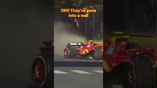 Sergio Perez CRASHES in Baku f1 f1news f1newstoday carlossainz sergioperez redbullracing [upl. by Trinatte]