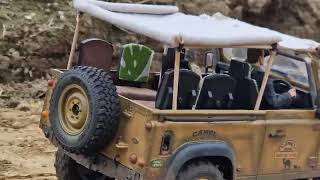 Landrover D90 Cabrio 110 Scsle Rc Crawler offroading this Rc Cabrio [upl. by Eiznil]