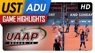 UST vs AdU  March 12 2016  Game Highlights  UAAP 78 MV [upl. by Seyler]