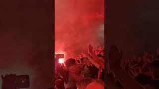 Aberdeen fans pyro show before rangers at home aberdeenfc football [upl. by Idurt]