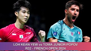 Loh Kean Yew vs Toma Junior Popov  Badminton French Open 2024 [upl. by Assilem]