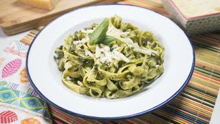 Pasta con pesto de pistachos  Mira qué Bueno [upl. by Ahsinirt]