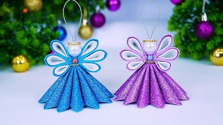 Lindos adornos de ángeles navideños para hacer👼 Decoraciones para árboles de Navidad🎄 [upl. by Redan189]