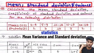 calculate standard deviation and its coefficient  Calculate Variance  Calculate means Statistics [upl. by Aniraz]