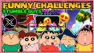 Shinchan and his friends playing challenges in stumble guys and winning money 🤑🔥  funny game 😂 [upl. by Eelam464]