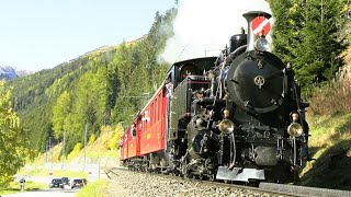 Switzerlands TRAIN LEGENDS Furka Cogwheel Steam Railway aka Dampfbahn FurkaBergstrecke DFB [upl. by Itin]