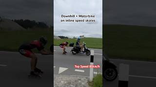 Insane 85kmh Downhill Sprints Behind a Motorbike 🏎💨🚀 inlinespeedskating [upl. by Sreip]