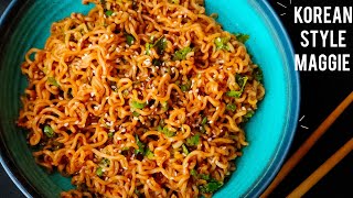 मैगी रेसिपी। Korean Style Maggi Noodles Recipe। Viral Korean Chilli Garlic Maggi।Chilli Oil Maggi [upl. by Nipsirc]