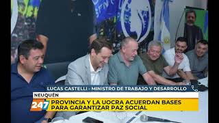 Provincia y UOCRA acuerdan bases para garantizar paz social  Lucas Castelli [upl. by Loree]