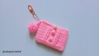 Crochet wallet  Crochet card holder  Easy and quick project  Dompet rajut kartu untuk pemula [upl. by Assilaj]