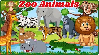 Learning Zoo Animals  Kids vocabulary  Cartoon Video for Children [upl. by Bannon]