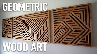 Geometric Wood Slat Wall Art [upl. by Oly]