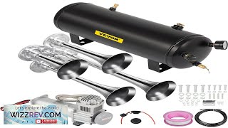 VEVOR Train Horns Kit For Trucks Train Horn Kit 150DB 26 Gal10L Review [upl. by Laerol415]